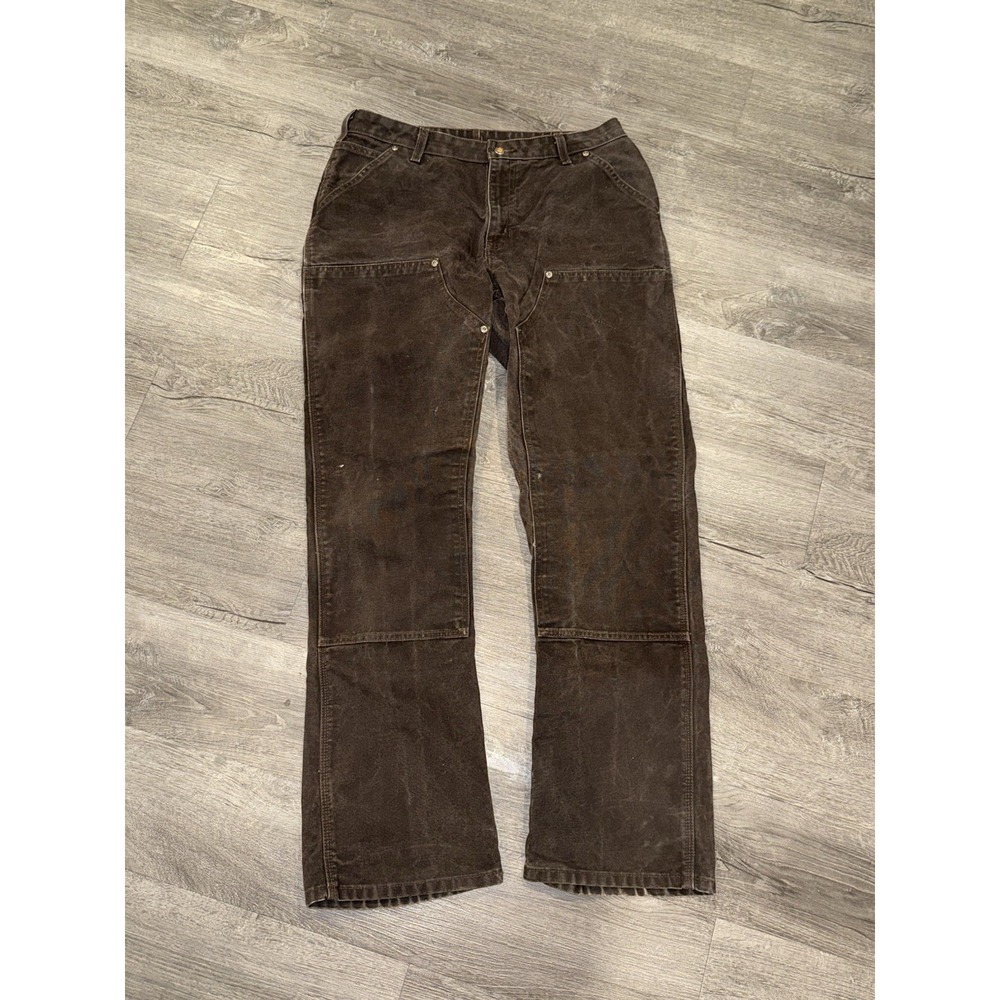 Carhartt Double Knee Work Pants Womens Size 12 Men's (34x34) Brown